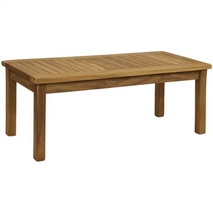 45.75 in Teak Wood Rectangular Patio Coffee Table by Sunnydaze - Picture 1 of 10
