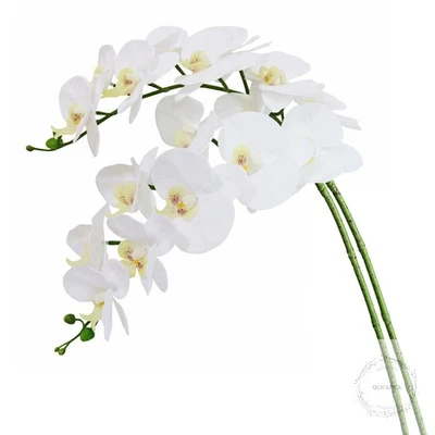 Flores artificiales de 38 pulgadas Phalaenopsis ramas tacto real (no seda) orquídeas Foto 1 de 4