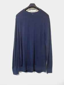 SUNSPEL England Navy Blue Merino Wool Crewneck Sweater XL - Picture 1 of 7