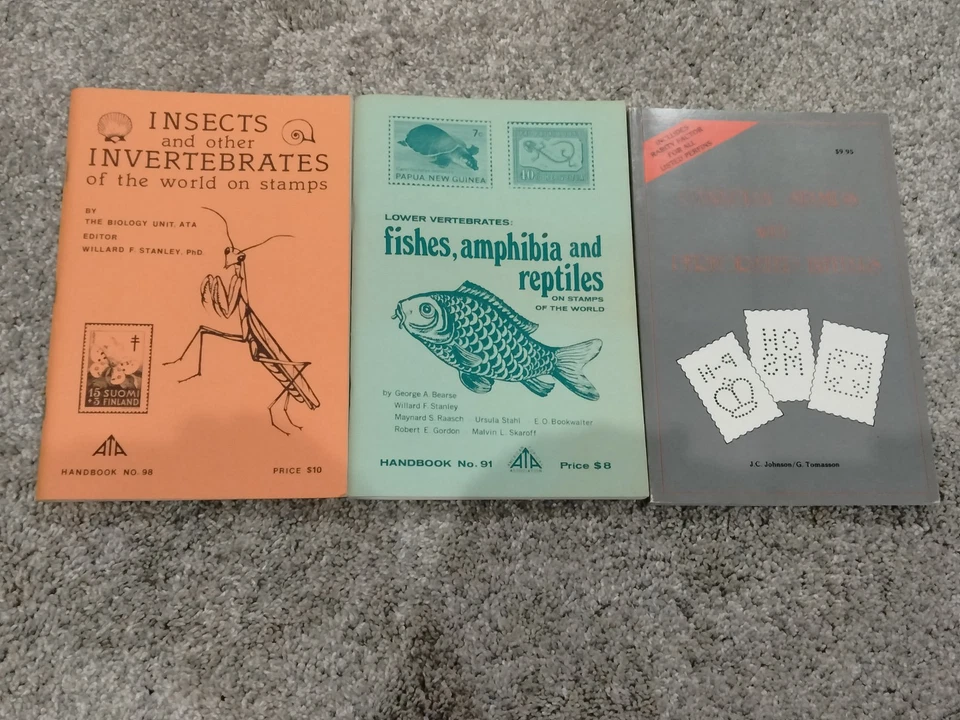 Lot 3 - ATA Handbook FISHES AMPHIBIA REPTILES Insects Philately Stamp Collecting - Imagem 1 de 1