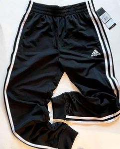 Adidas Boys Tricot Joggers AK5645 - Black/White Size: M (10/12) - NWT - Picture 1 of 3