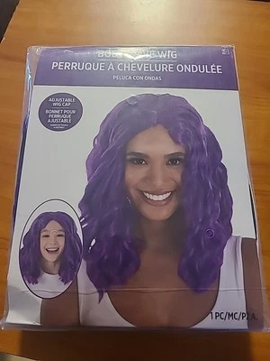 PURPLE Wig Body Wave Wig Curls Fancy Halloween Adult Costume Accessory NEW - Изображение 1 из 2