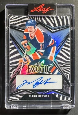 2022 Leaf Exotic Zebra Mark Messier /9 New York Rangers Edmonton Oilers AU - Image 1 of 2