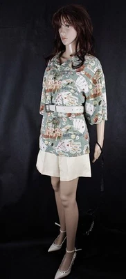 100% Seide Kleid Silk Shirt Dress Montego Ressort Fun with Casino Girls Gr XL - Bild 1 von 4