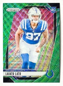 Prizm Laiatu Latu Green Wave Prizm Refractor Rookie SP RC #366 2024 Colts UCLA - Imagen 1 de 12