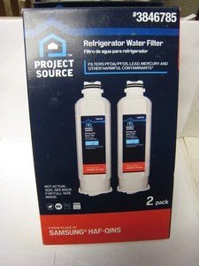 New Project Source Samsung HAF-QINS 3846785 Refrigerator Water Filter TWIN Pack - Picture 1 of 8