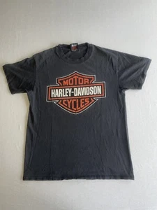 VTG Harley Davidson T Shirt Big Logo Double Sided Chosa’s Fade Wear 90s Men Sz M - Picture 1 of 22