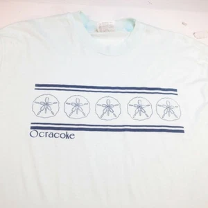 VINTAGE OCRACOKE North Carolina TEE T SHIRT Mens XL Blue 50/50 paper thin - Picture 1 of 4