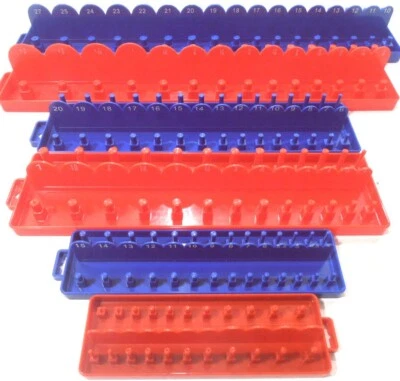 CAL-HAWK 6 PIECE 1/4" 3/8" 1/2" DRIVE SAE & METRIC SOCKET TRAYS HOLDERS ORGANIZER TOOL