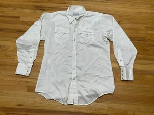 Rockmount Ranch Wear Herren Hemd Knopfleiste Western Pearl Snap weiß gestreift - Bild 1 von 7