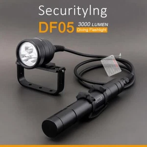 SecurityIng DF05 3 LED 3000 LM 200M Underwater IP68 Underwater Scuba Diving Fla - Picture 1 of 12