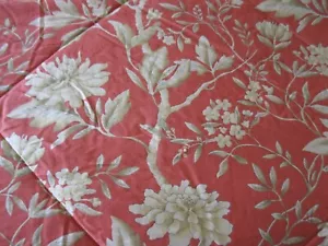 Ralph Lauren Comforter Villa Camellia Floral Coral/Paprika & Tan KING Italy - Picture 1 of 9