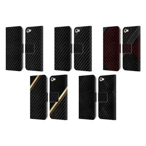 OFFICIAL ALYN SPILLER CARBON FIBER LEATHER BOOK CASE FOR APPLE iPOD TOUCH MP3 - Picture 1 of 7