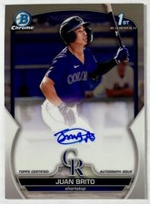 Juan Brito 2023 Bowman Chrome 1st Prospect Autograph #CPA-JBO Rockies Auto RC
