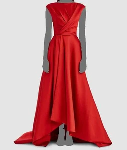 $4563 Jason Wu Women's Red Sleeveless Cap-Sleeve Taffeta High-Low Gown Size 8 - Picture 1 of 10