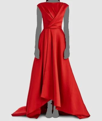 Vestido para mujer Jason Wu rojo sin mangas manga gorra tafetán alto-bajo talla 8 $4563 Foto 1 de 4