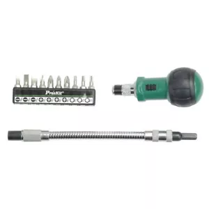 Juego de destornilladores de trinquete flexible Pro'sKit 1PK-201 útil juego de herramientas 10 en 1 - Imagen 1 de 10