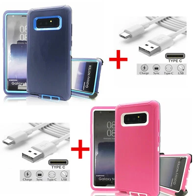 For Samsung Galaxy NOTE 8 Rugged Case Cover (Clip Fits Defender Case)+ Charger - Image 1 of 4