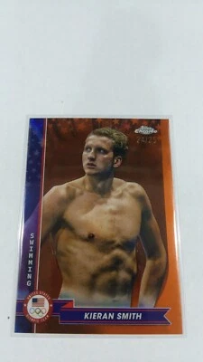 2024 Topps Chrome Olympic Kieran Smith #62 Orange Refractor #d 24/25 Swimming - Image 1 of 2