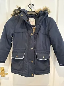 Fat Face ~ Young Crew ~ Zip Navy Coat With Hood Age 6/7 - Picture 1 of 14