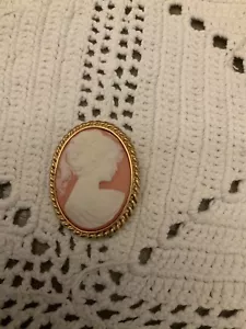 Woman Vintage Jasper Cameo Brooch Jewelry Accessories - Picture 1 of 2