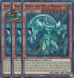 Yugioh! 3x Raiza the Mega Monarch GFP2-EN106 Ultra Raro 1a Edición Casi Nuevo - Imagen 1 de 1