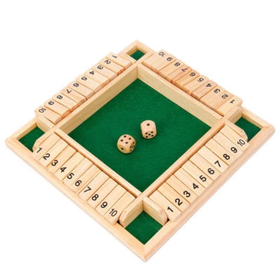 4 Players Shut The Box Wooden Traditional Pub Dice Family Kids Childrens Game UK - Image 1 of 4
