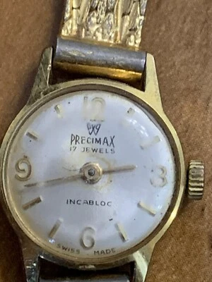 Reloj pulsera mecánico vintage suizo Precimax 17 joyas para dama - no funciona Foto 1 de 4