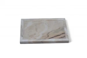 Bandeja de tocador de mármol natural real, bandeja de almacenamiento de mármol genuino para el hogar - Imagen 1 de 6