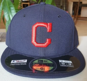 Cleveland Guardians MLB New Era 59FIFTY Fitted hats Blue Size 6 7/8 - Picture 1 of 5