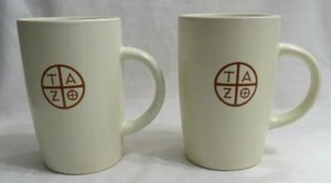 LOT OF 2 STARBUCKS TAZO LOGO COFFEE TEA MUGS 2012 TALL  - Picture 1 of 3