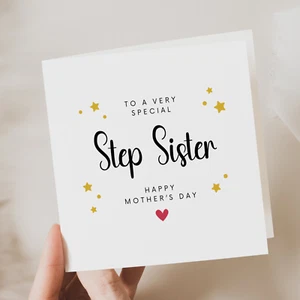 Handmade Mothers Day Card To A Very Special Step Sister Mothers Day Gift Special - Picture 1 of 2