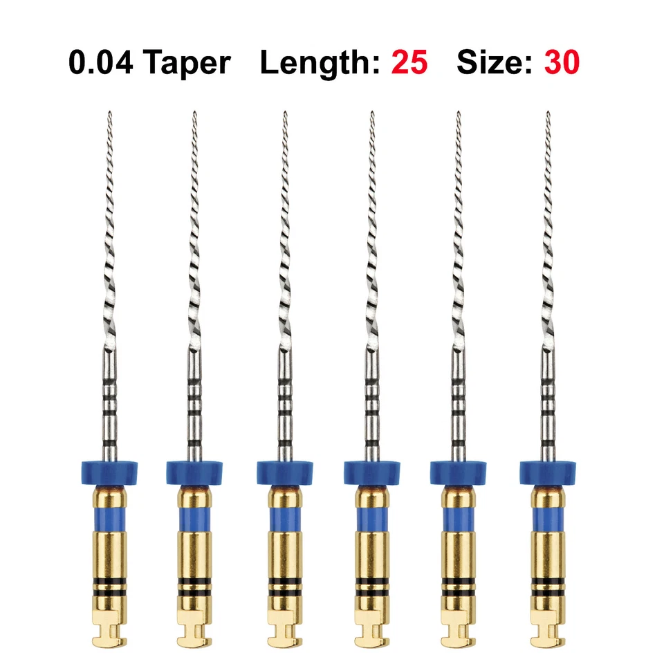 SKY CHOICE Rotary Files Root Canal File .04 25mm #30 "Blue" 6/Pk Nickel Titanium NiTi