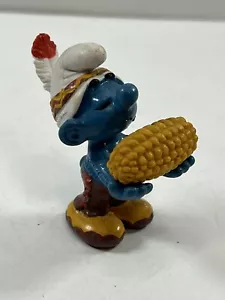 Smurfs 20197 Thanksgiving Corn Smurf Indian Rare Vintage Figure Toy PVC Figurine - Picture 1 of 8