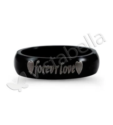 Mens Black Ceramic Gold Tone Laser Engraved Love Ring-ssr64 - Image 1 of 3