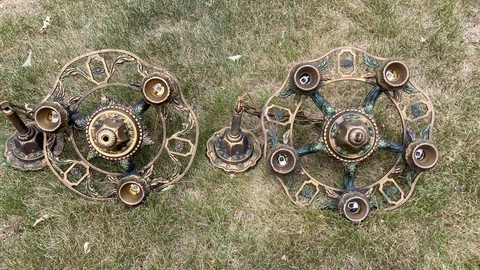 2 Matching 1920's Antique Vintage Art Deco Ceiling Light Fixture Chandelier Cover
