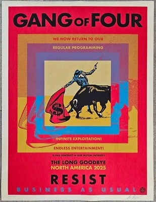 Shepard Fairey The Long Goodbye firmado a mano 252/550 Gang of Four arte Foto 1 de 4