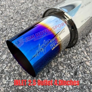 HKS HI-POWER UNIVERSAL SINGLE EXHAUST MUFFLER TITANIUM Inlet 2.5Outlet 4.0Inches - Picture 1 of 8