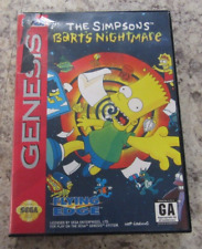 The Simpsons Bart's Nightmare (Sega Genesis, 1993) Game and Case, Tested Working