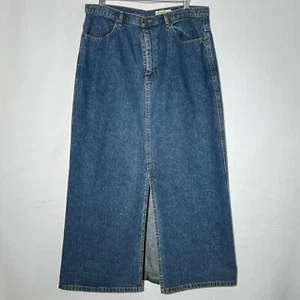 Eddie Bauer Midi-Denim-Rock mit Frontschlitz Blau Damengröße 14 Vintage Casual - Bild 1 von 8