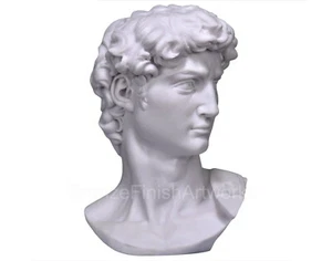 David Michelangelo Head Bust Greek Cast Marble Sculpture Statue Copy - Picture 1 of 6