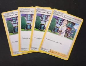 Professor's Research 4x Trainer Playset Supporter 178/202 SWSH Base Pokémon NM - Picture 1 of 1