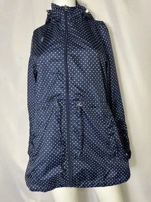 НОВЫЙ С ЯРЛЫКАМИ JONES НЬЮ-ЙОРК ТЕМНО-СИНИЙ ГОРОШЕК РАЗМЕР МАЛЕНЬКИЙ ПАРКА - Изображение 1 из 3