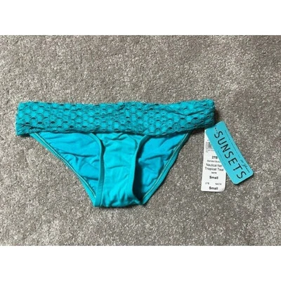 Parte inferior de bikini retro años 60 S ganchillo cintura alta pin-up natación playa resort costero Foto 1 de 4