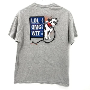 Big Dogs 2011 T-Shirt Herren L Gas Pump LOL OMG WTF lustige Grafik Tee grau Crew - Bild 1 von 9