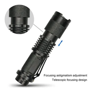 ﻿ Mini LED Taschenlampe LED USB mit Zoom Modus Wiederaufladbar Licht DE - Bild 1 von 12