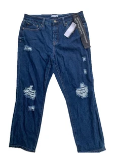 Neu mit Etikett Signature Studio Damenjeans Größe 14 distressed dunkle Waschung - Bild 1 von 14