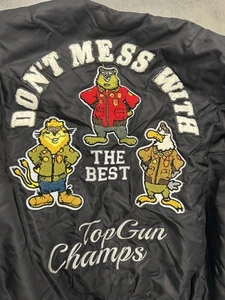 Vintage Top Gun Champs MA-1 Bomber Jacket Embroidered U.S. Air Force Style LARGE - Picture 1 of 9