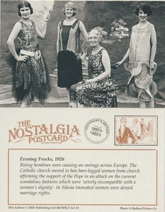 Vestido modelo de noche de postal 1926 dobladillos ascendentes moda - nostalgia - Imagen 1 de 3