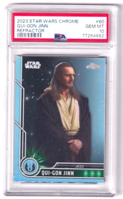 2023 Star Wars Chrome Qui-Gon Jinn Refractor #60 PSA 10  - Image 1 of 2